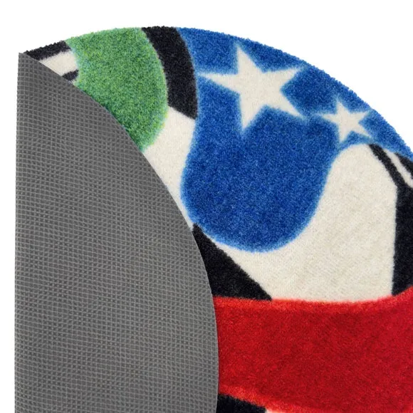 Marvel Printed Colourful Football Washable Rug 4