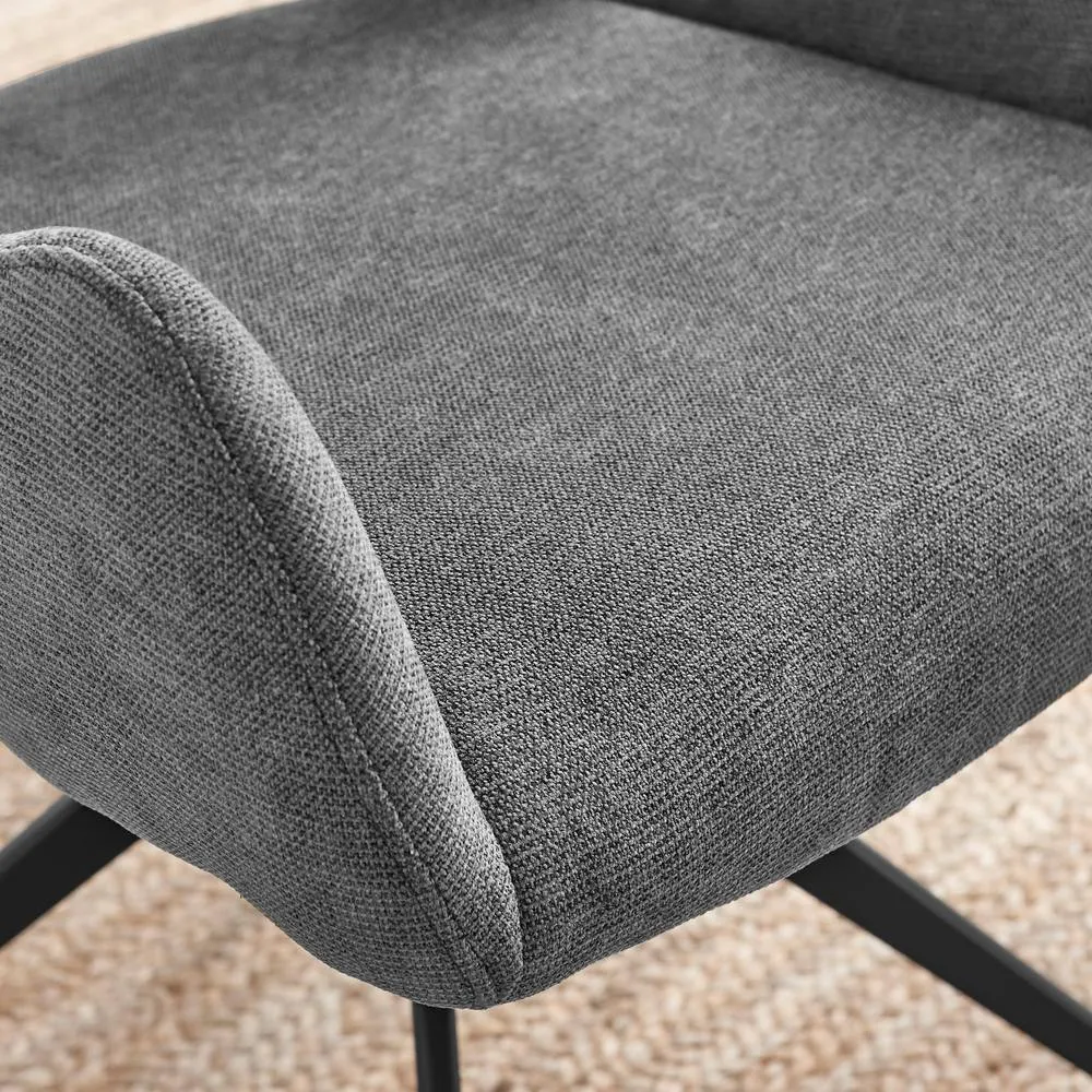 FurnitureboxUK 2x Layla Grey Fabric Swivel Dining Chairs 6