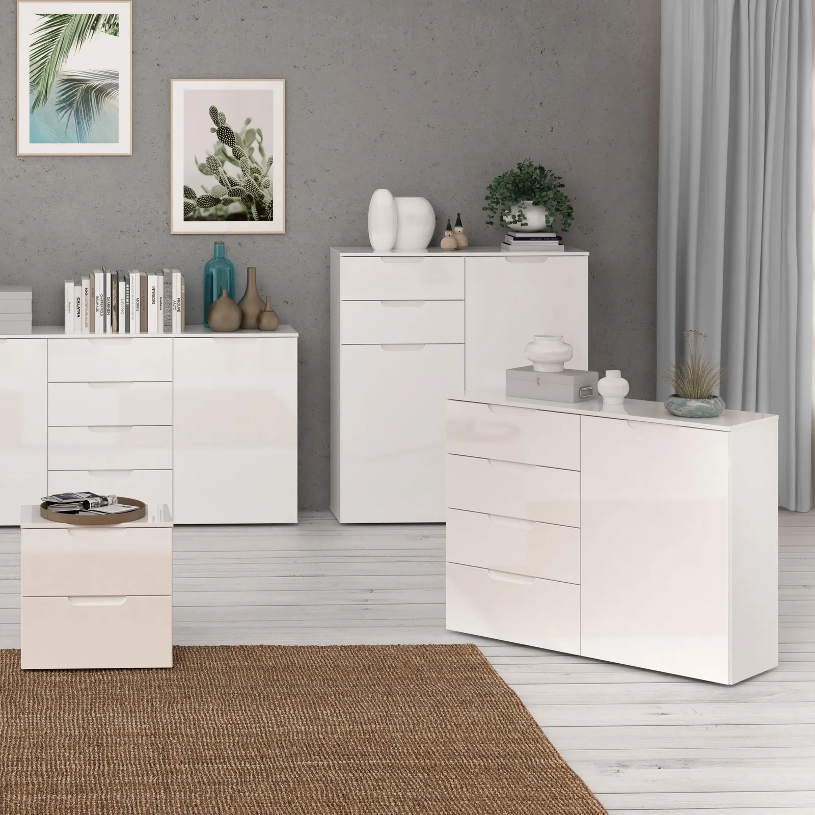 Furniture To Go Sienna 4 Chest of Drawers 1 Door in White 5