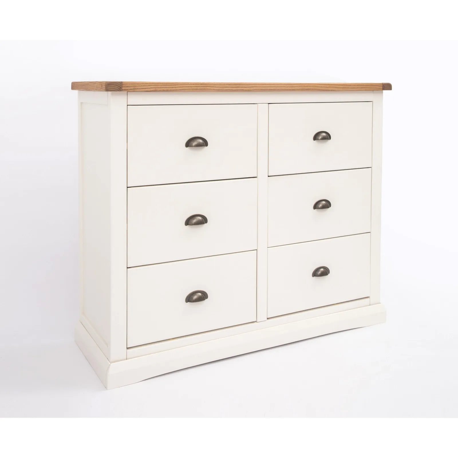 Cabinet Bits Cosenza 6 Drawer Chest of Drawers Brass Cup Handle in Off-White 3