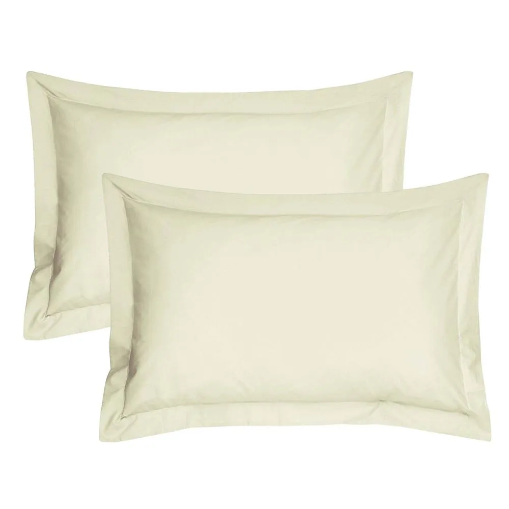 Smart Living Polycotton Oxford Percale Pillowcase Pair Non Iron in Cream