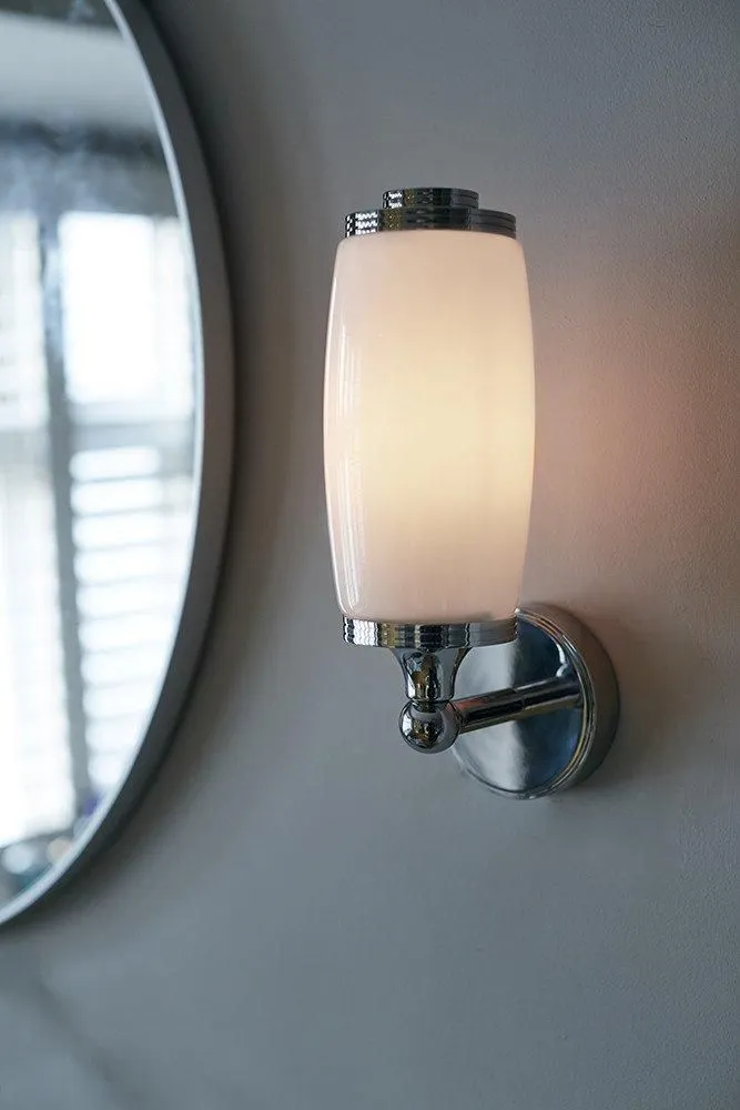 Netlighting Eliot 1 Light Bathroom Wall Light Polished Chrome IP44 G9 in Grey 2
