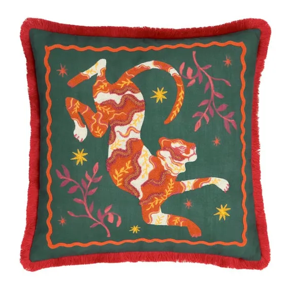 Furn. Les Animaux Tigeress Tufted Square Cushion 2
