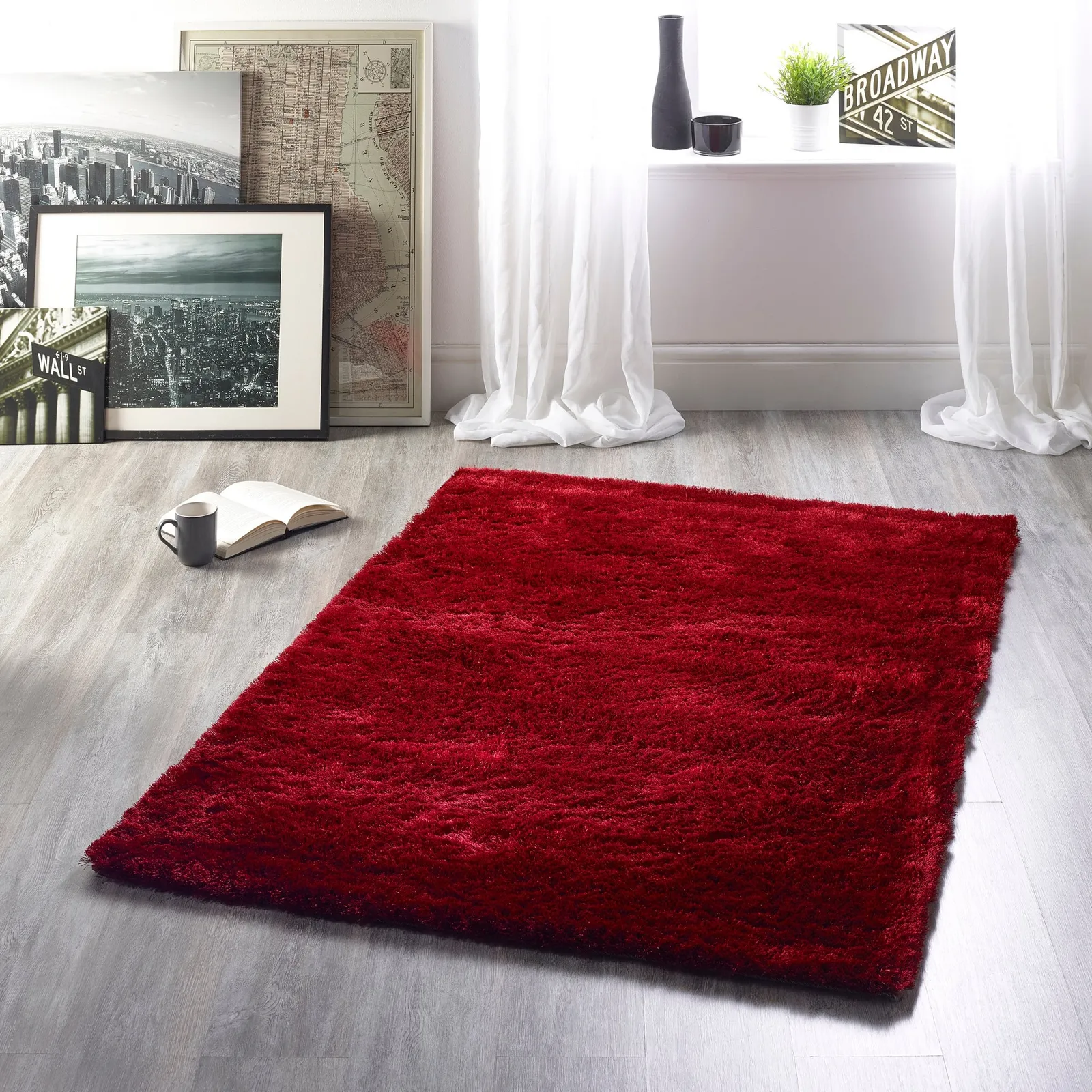 Shimmer Rug Red