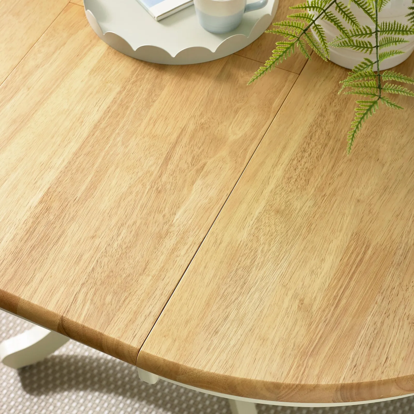 FurnitureboxUK Padstow Wooden Extending Dining Table & 6 Millford Chairs in Cream 4