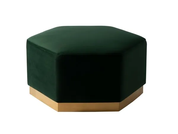 Senio Hexagonal Ottoman Bottle Green