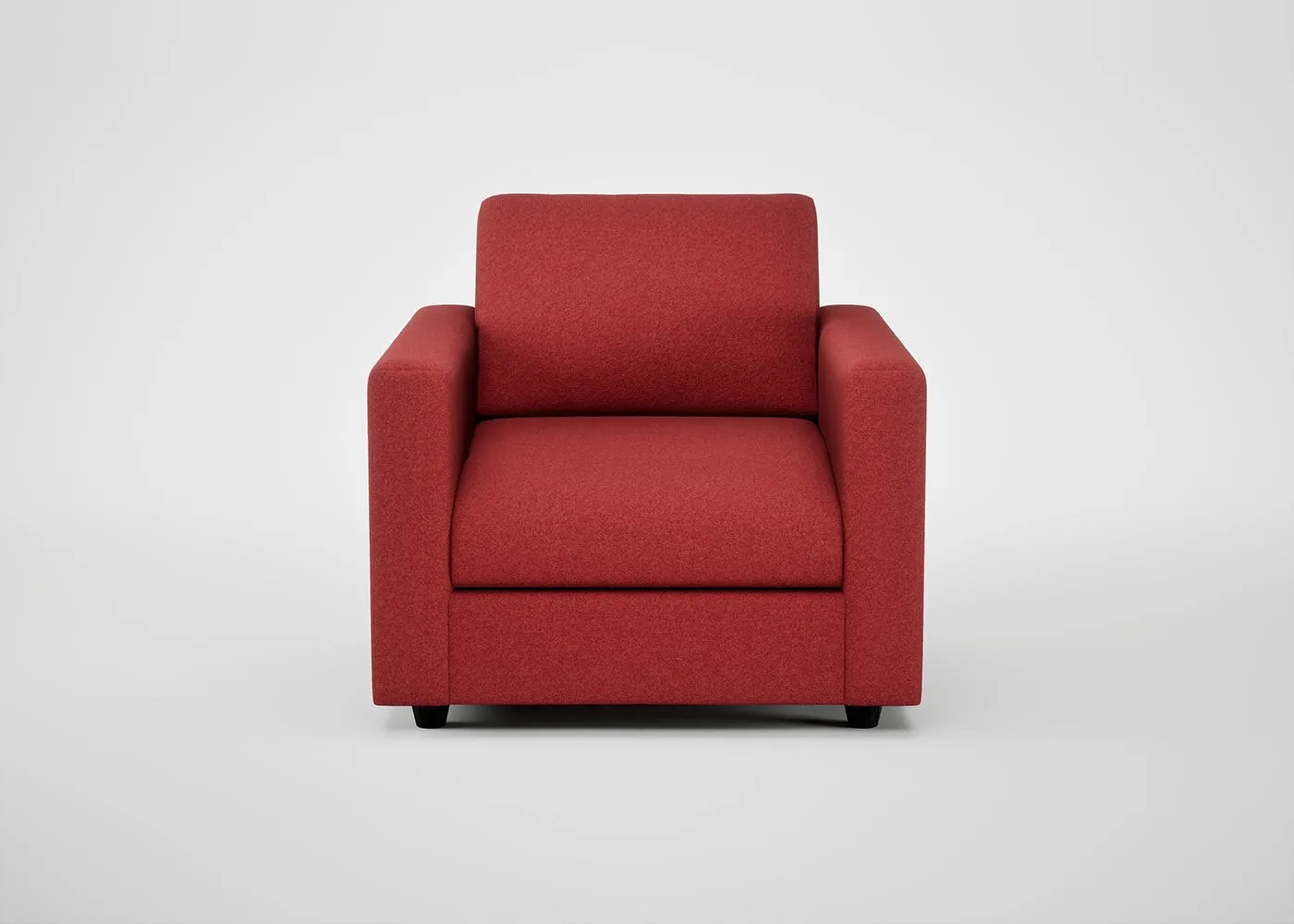 Heal's Nimbus II Armchair Melton Wool Red Oxide Black Feet