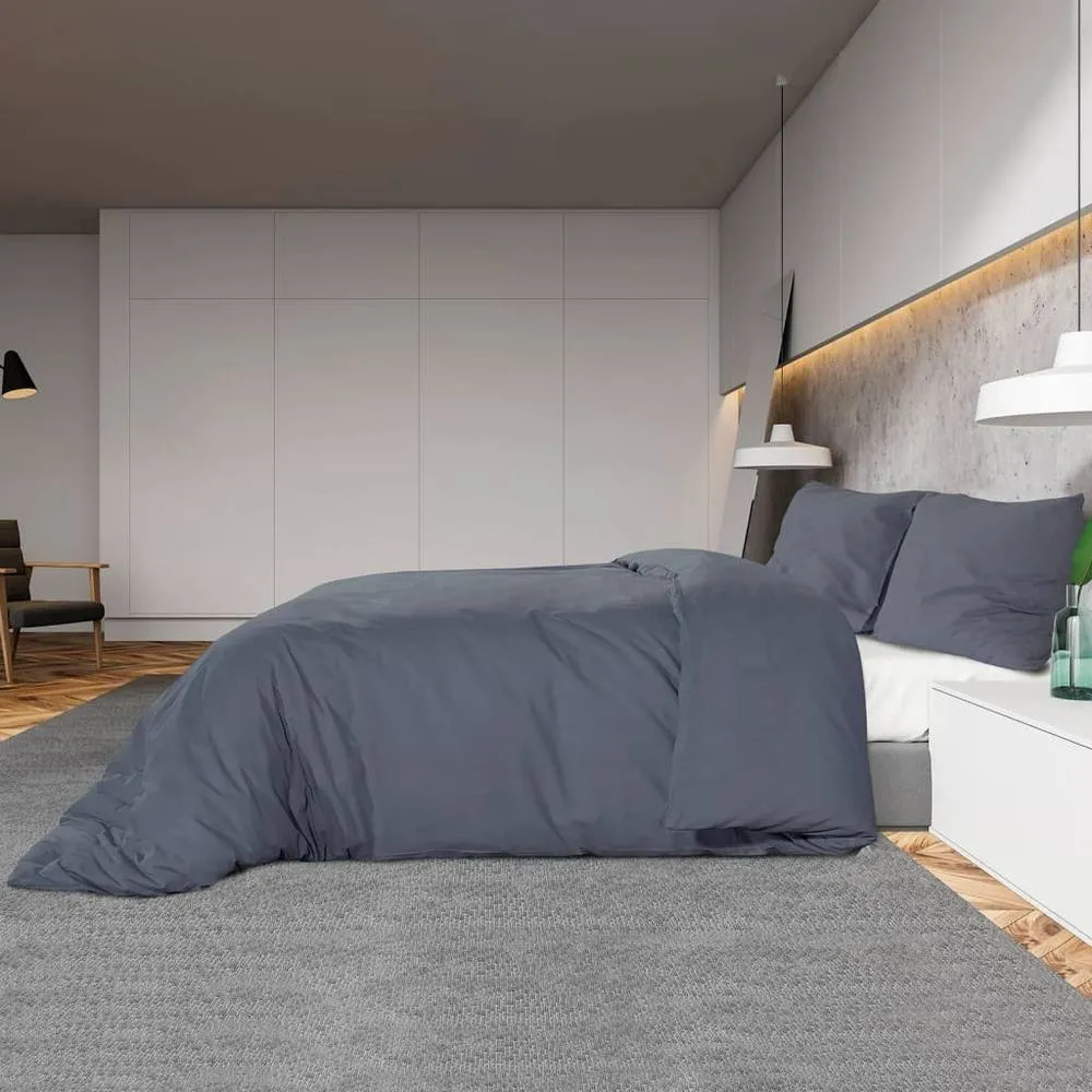 Berkfield Home Elegant Duvet Cover Set Anthracite 225x220 cm Light-weight Microfiber in Charcoal