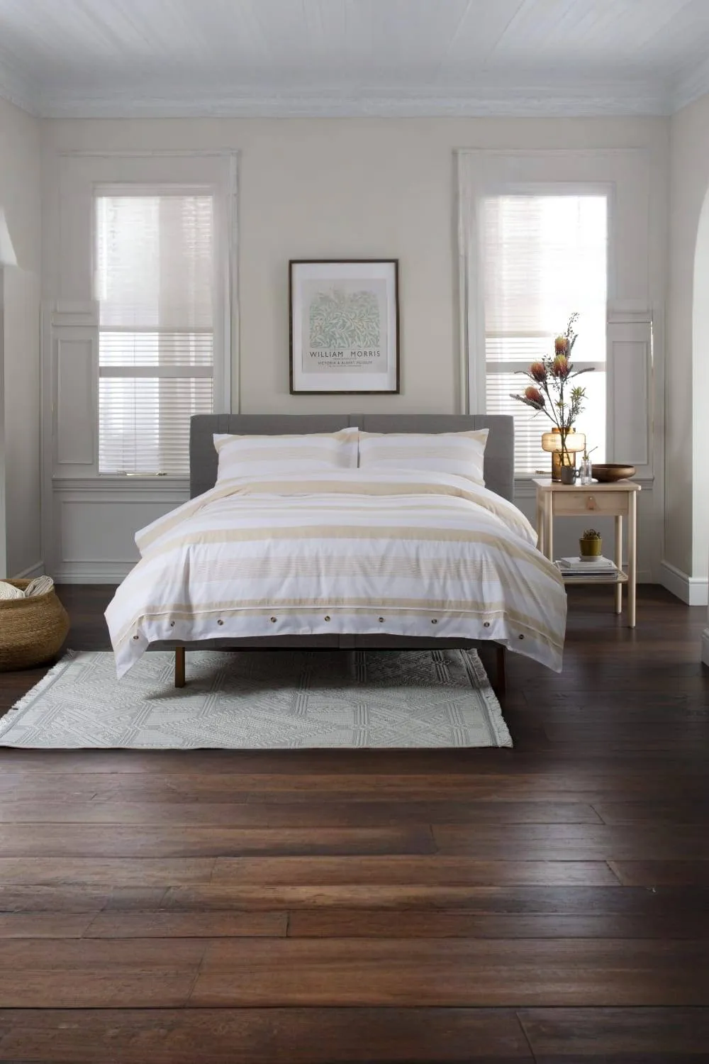 The Lyndon Company Next Level 100% Duvet Cover Set with Cuff Detailing in Beige 1