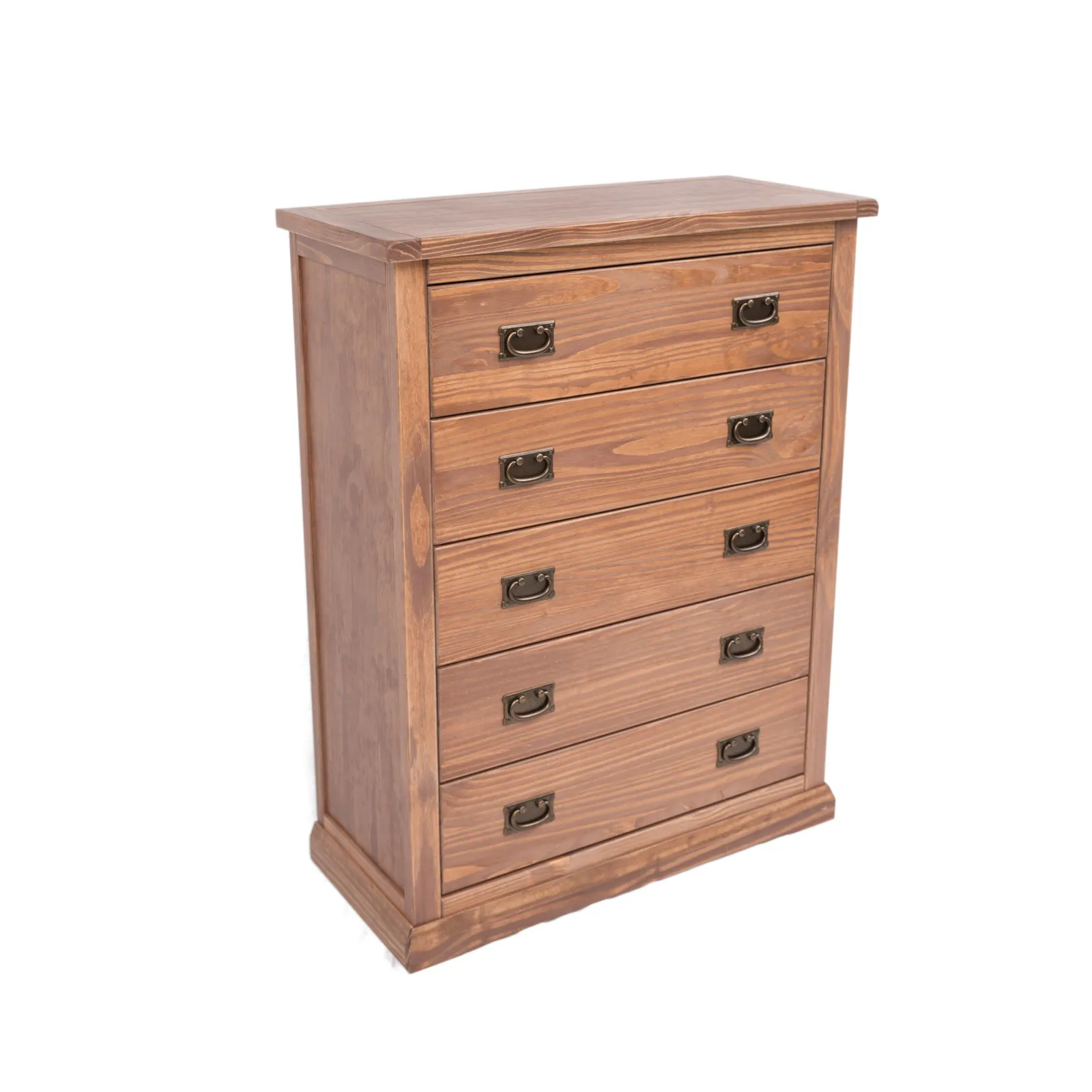 Cabinet Bits Tirolo 5 Drawer Chest of Drawers Bras Drop Handle in Brown 3