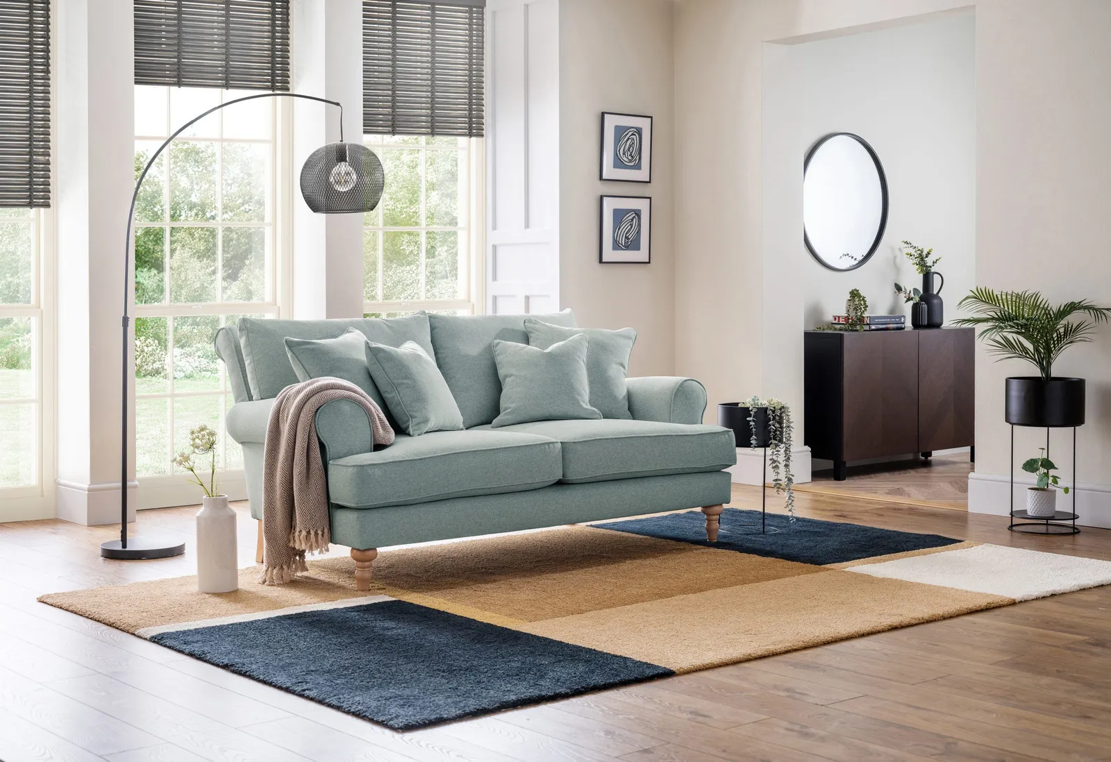 The Great Sofa Company Margot Small Sofa Faro Aqua in Blue