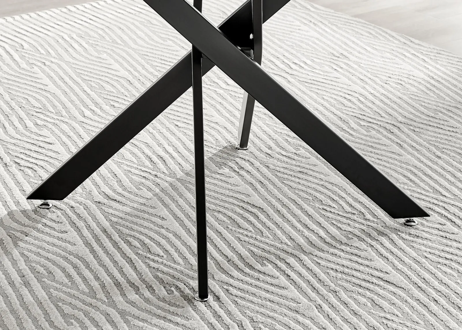 FurnitureboxUK Novara 120cm Round 6-Seater Dining Table With Black Metal Legs in Off-White 6