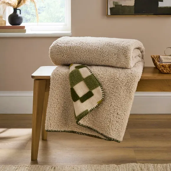 Welsh Blanket Sherpa Jacquard Throw 130cm x 170cm 4