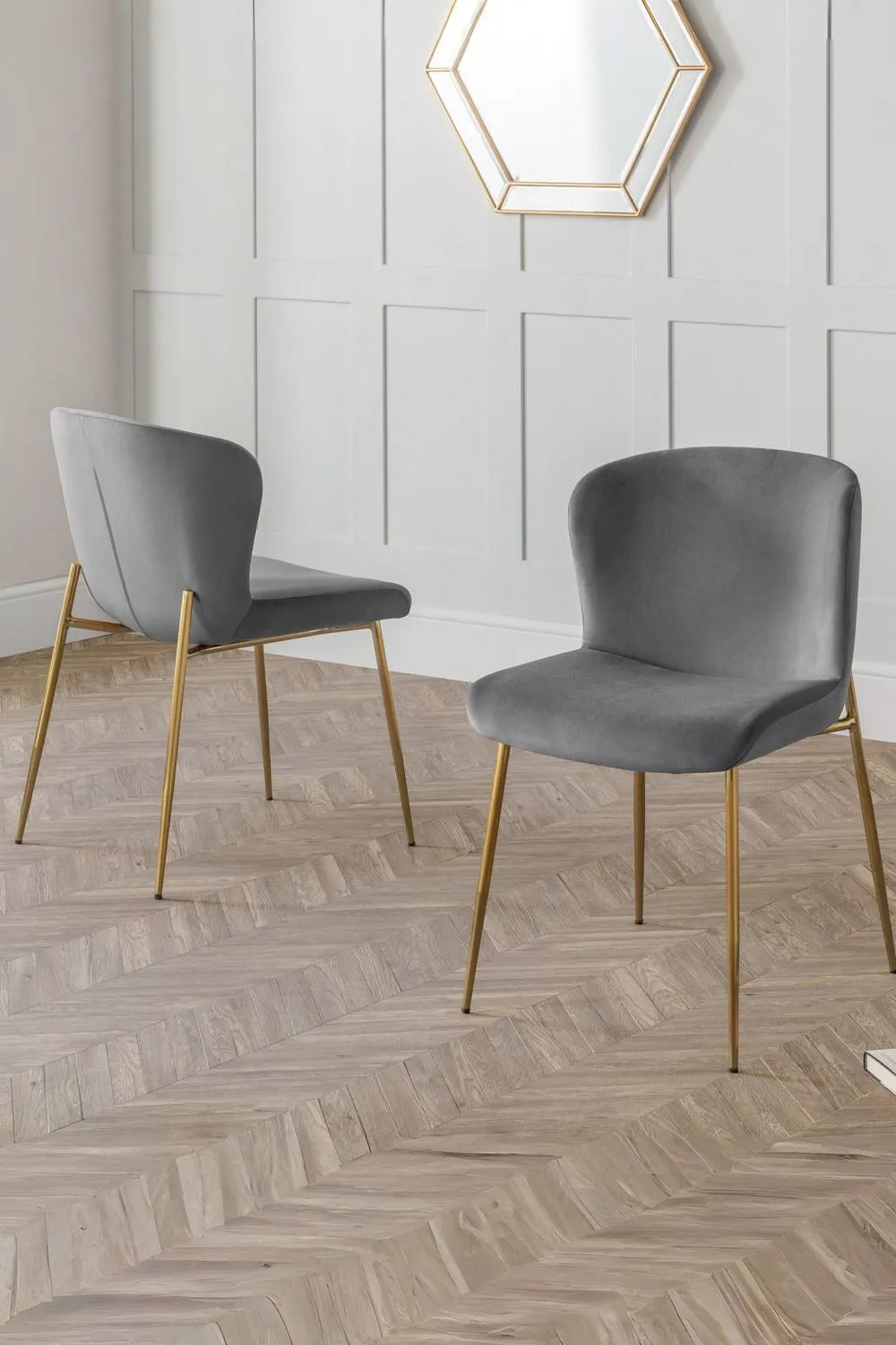 Julian Bowen Harper Upholstered Dining Chair (Set of 2) in Grey 2