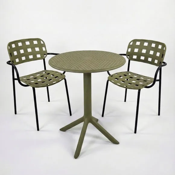 Bergen Round Bistro Table with 2 Karin Armchairs 2
