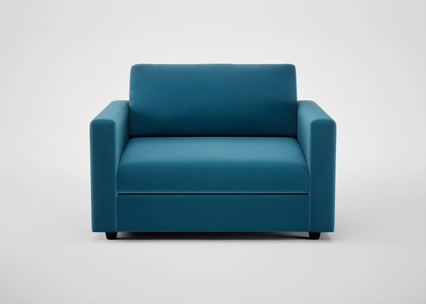 Heal's Nimbus II Loveseat Smart Velvet Ocean Black Feet 1