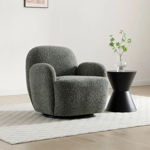 Ila Chunky Chenille Swivel Chair 1