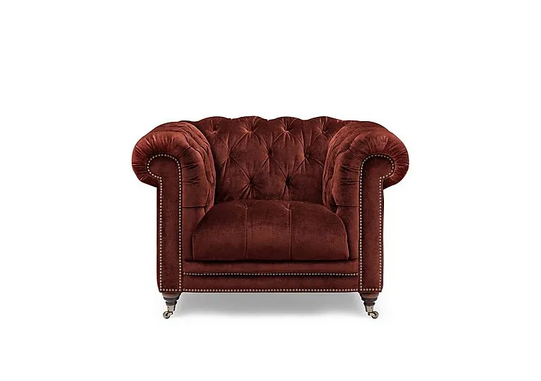 Walter Fabric Chesterfield Chair - Tawny