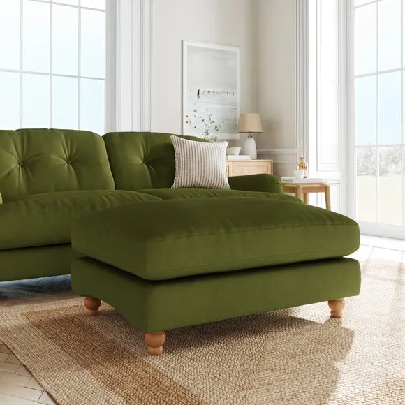 Martha Matte Plush Velvet Footstool 1