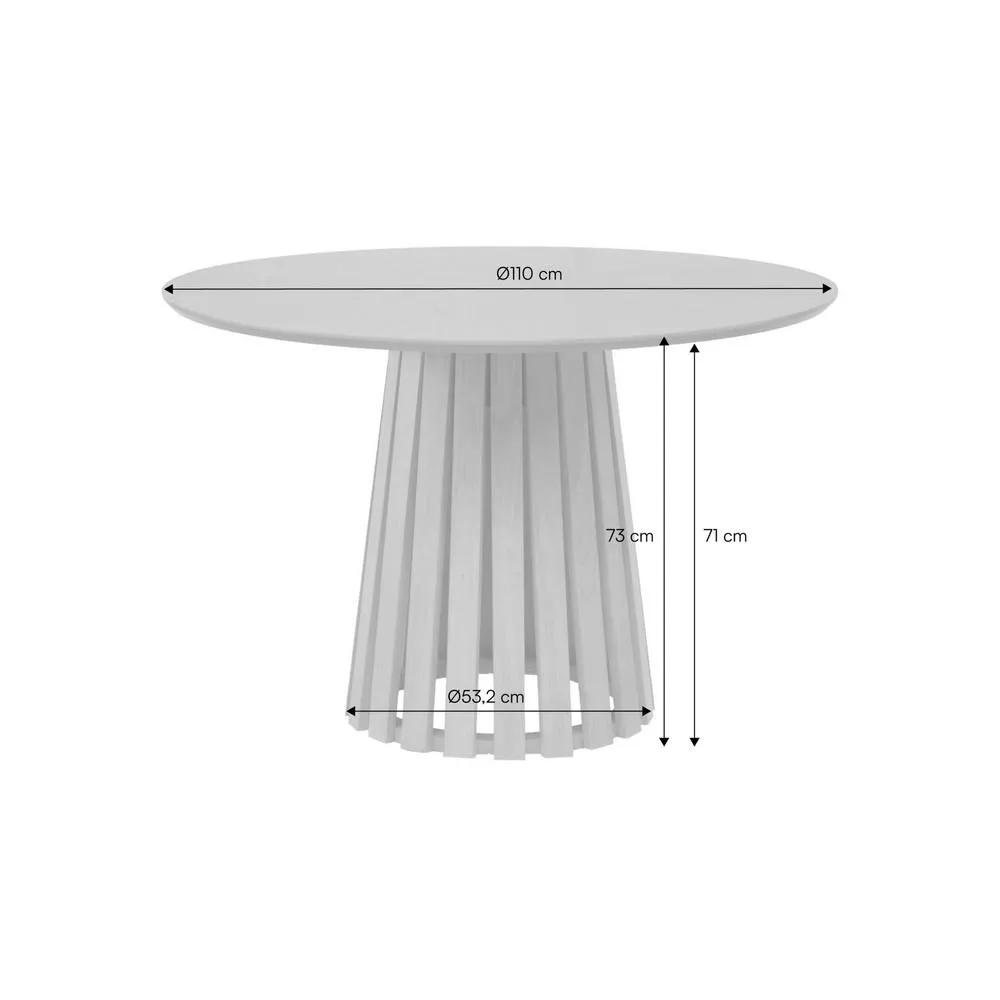 sweeek Round dining table rubberwood & oak veneer, seats 4 in Beige 5