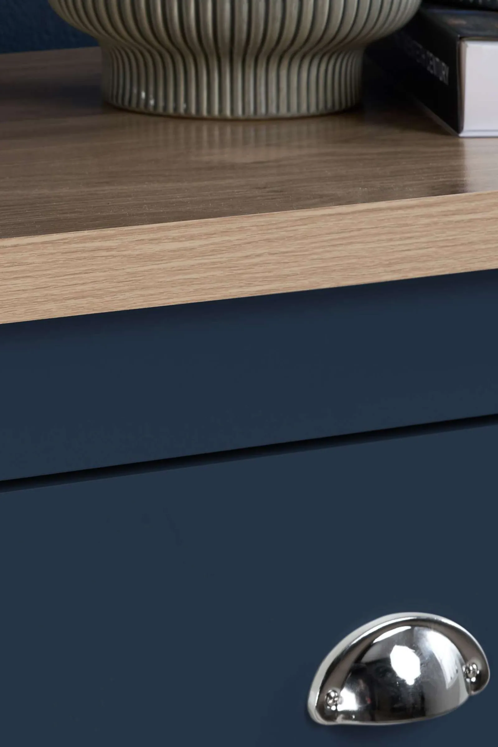 Birlea Highgate 4 Drawer Chest Grey & Oak in Blue 3