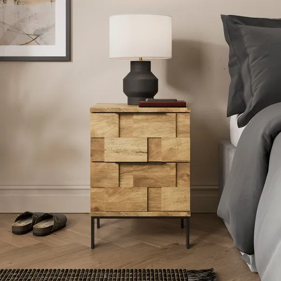 Watson 2 Drawer Bedside Table, Wood Effect