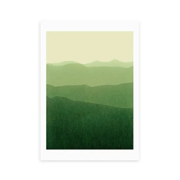 East End Prints Gradient Landscape Green Print 2