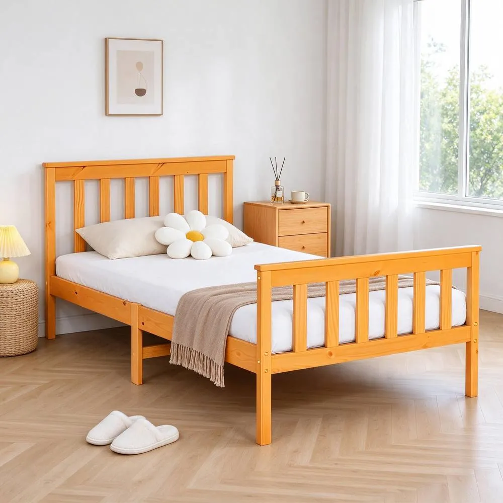 Comfy Living Ltd Wooden Bedframe in Various Colours in Orange
