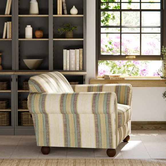Angus Striped Linen Snuggle Chair 3