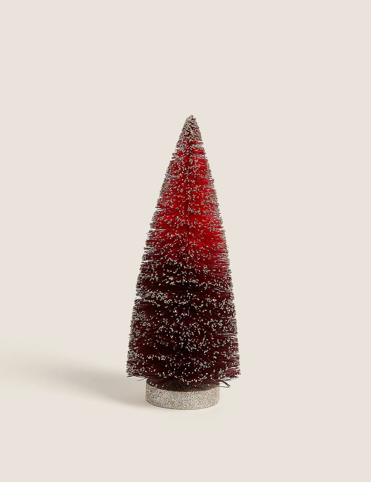 M&S Large Red Glitter Tree Room Decoration, Red