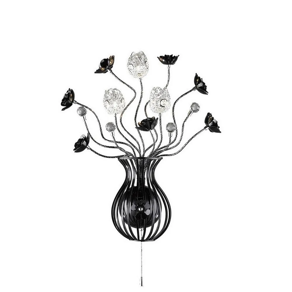 Netlighting (DH) Bonita Wall Lamp Aluminium Black 3 Light G4 Crystal