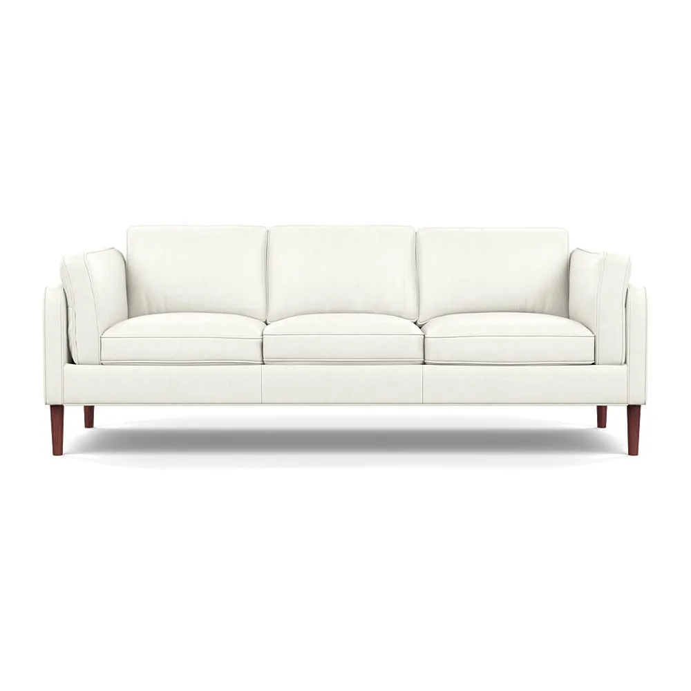 Heal's Sonno 4 Seater Sofa Linea Leather White 634 Walnut Feet 1
