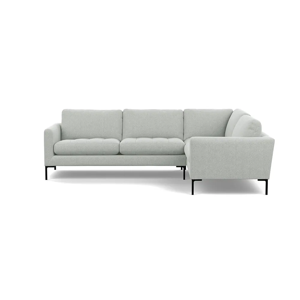 Heal's Eton Right Hand Facing Corner Sofa Melton Wool Limestone Black Feet