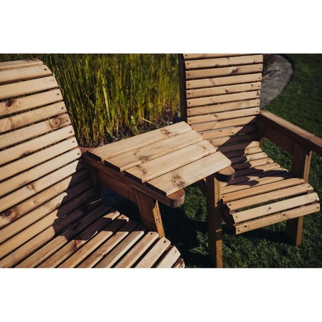 Churnet Valley Garden Furniture Ltd Valley Love Seat Angled - Timber - Flat Pack - Partially Assembled in Brown 6