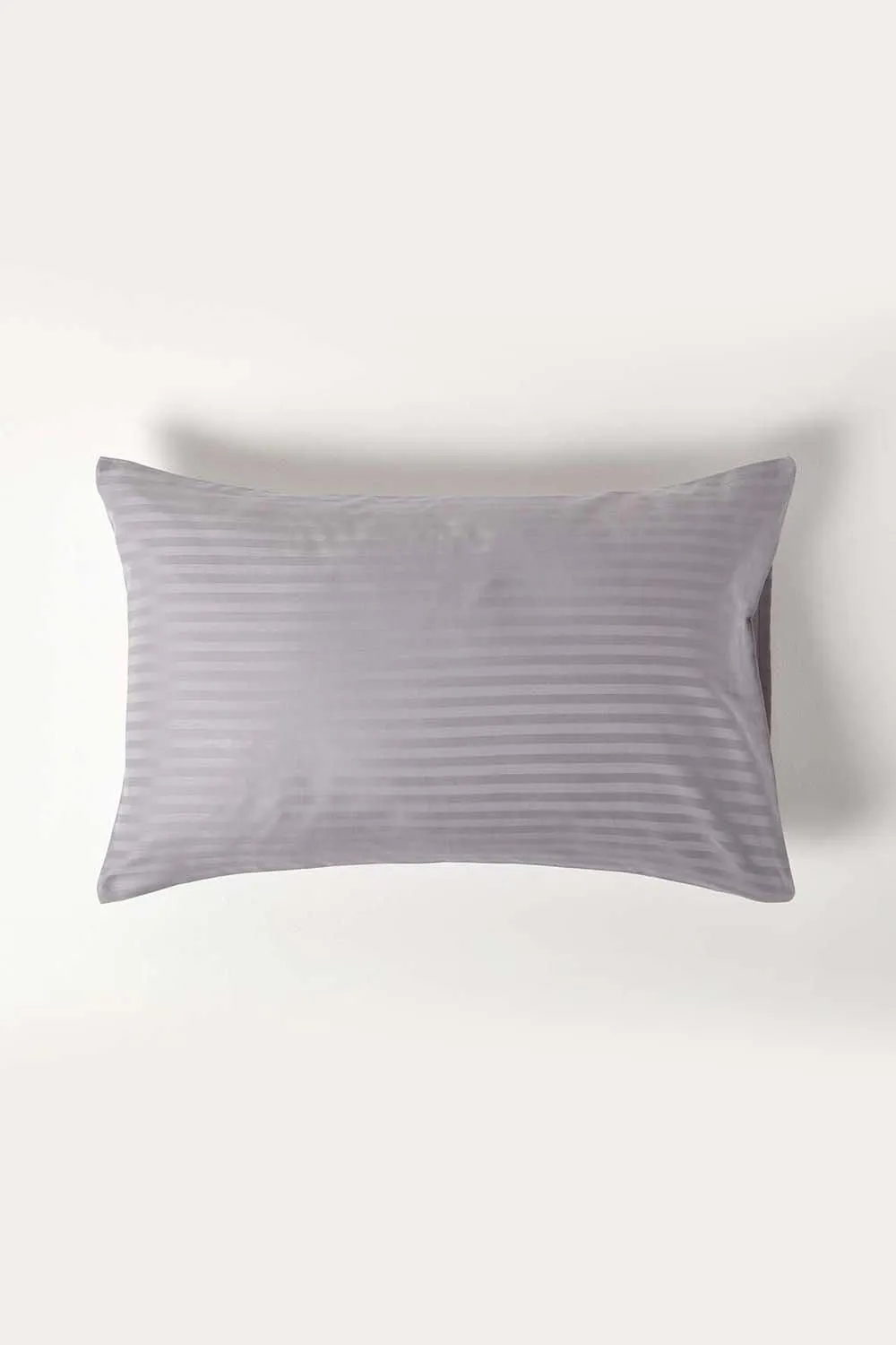 Homescapes Egyptian Cotton Satin Stripe Housewife Pillowcase 330 TC in Grey 1