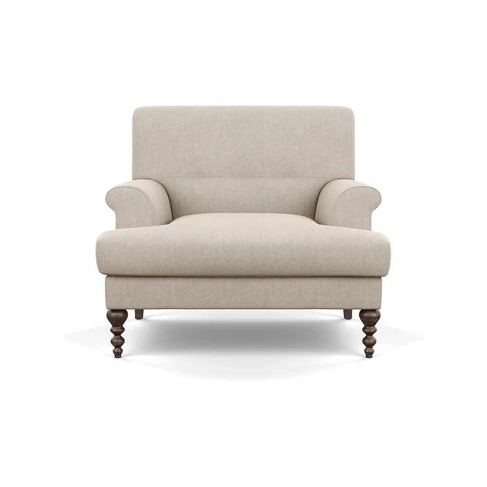 Scp Oscar Formal Armchair Broad Weave Putty Walnut Feet 1