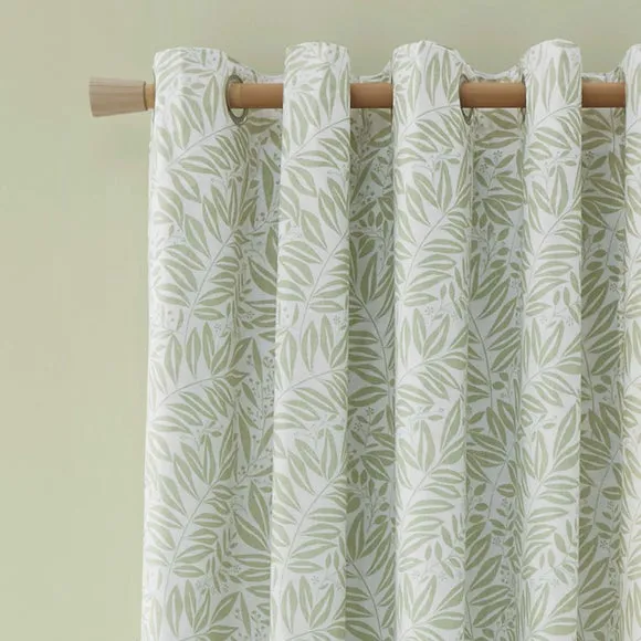 Catherine Lansfield Sorrel Leaves Reversible Eyelet Curtains 4