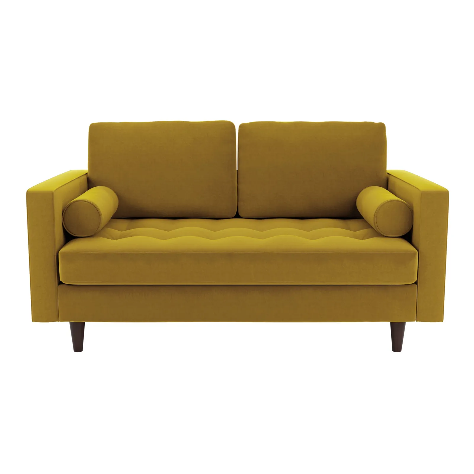 Zoe Velvet 2 Seater Sofa Yellow