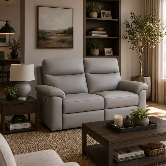Aspire Toronto Leather Power 2 Seater Recliner Sofa 1
