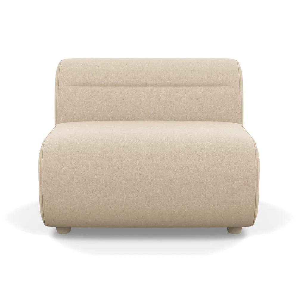 Heal's Lilli Large Single Module Brushed Cotton Oat Natural Beech Feet 1