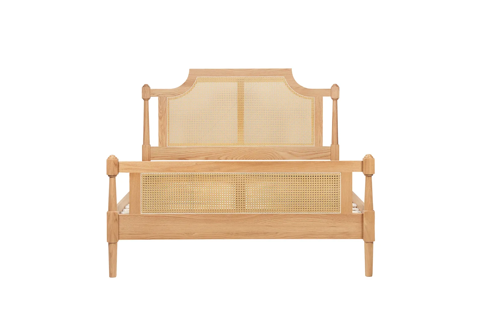 Birlea Rattan Bed Frame Rhodes Oak 4FT6 135cm Bedstead in Beige 5
