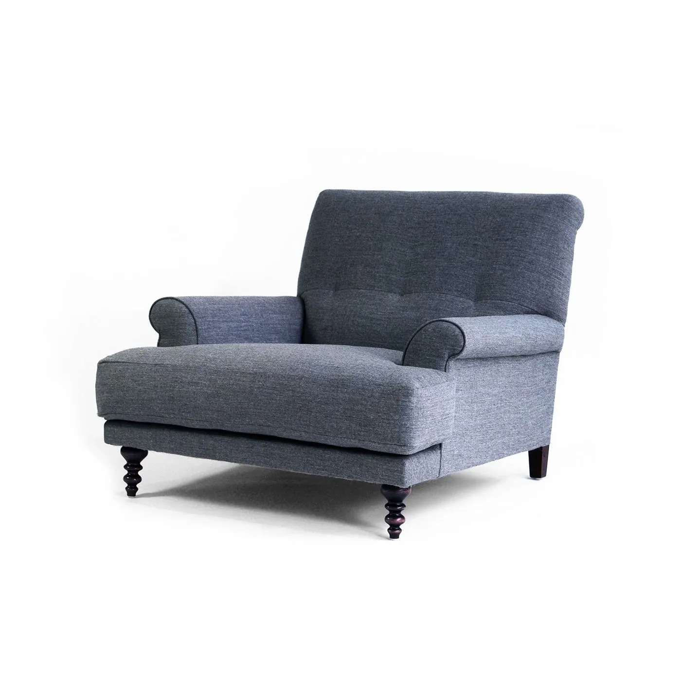 Scp Oscar Informal Armchair Broad Weave Lagoon Walnut Feet 2