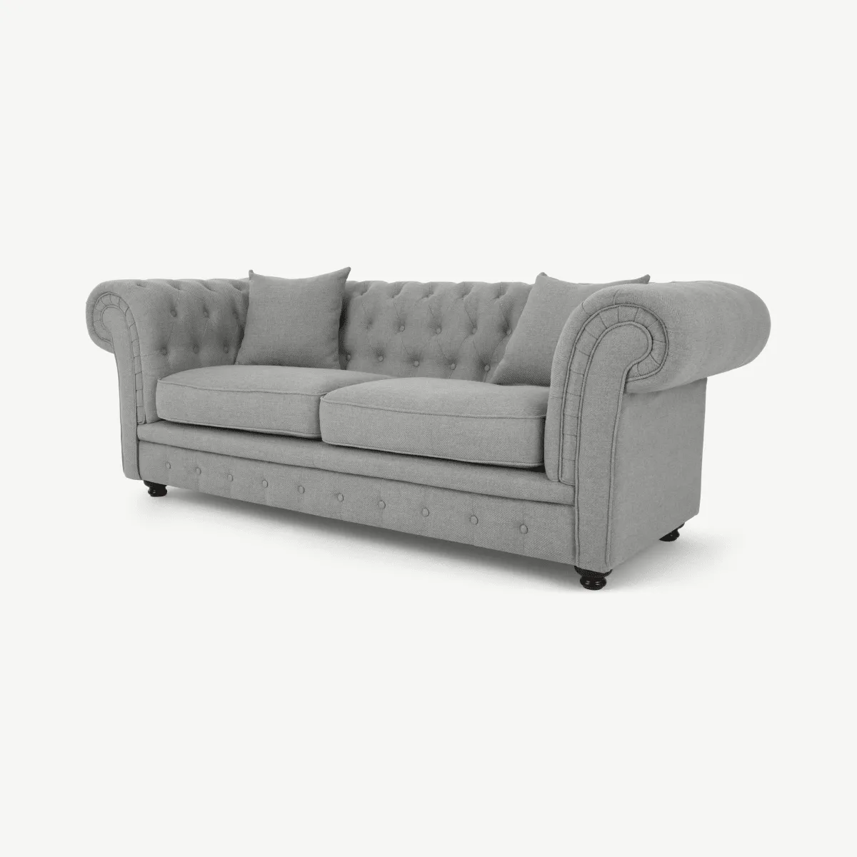 Branagh 2 Seater Chesterfield Sofa, Pearl Grey Fabric