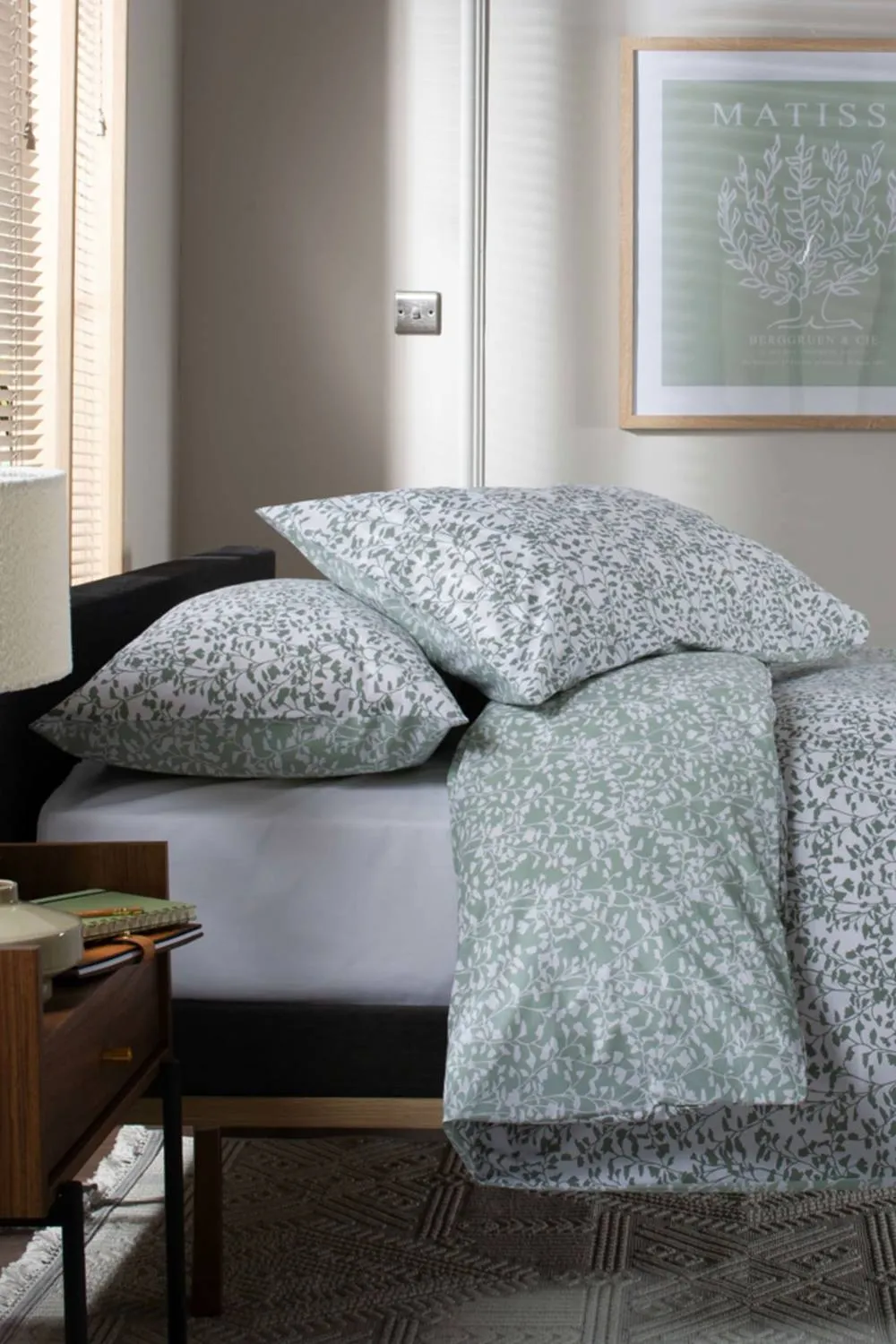 Deyongs Elsie Floral Printed Easy Care Cotton Duvet Set in Green 5