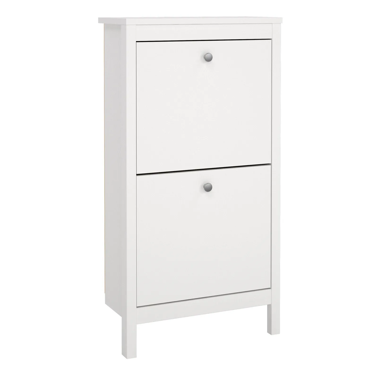 Furniture To Go Madrid Shoe Cabinet 2 Flip Down Doors in White