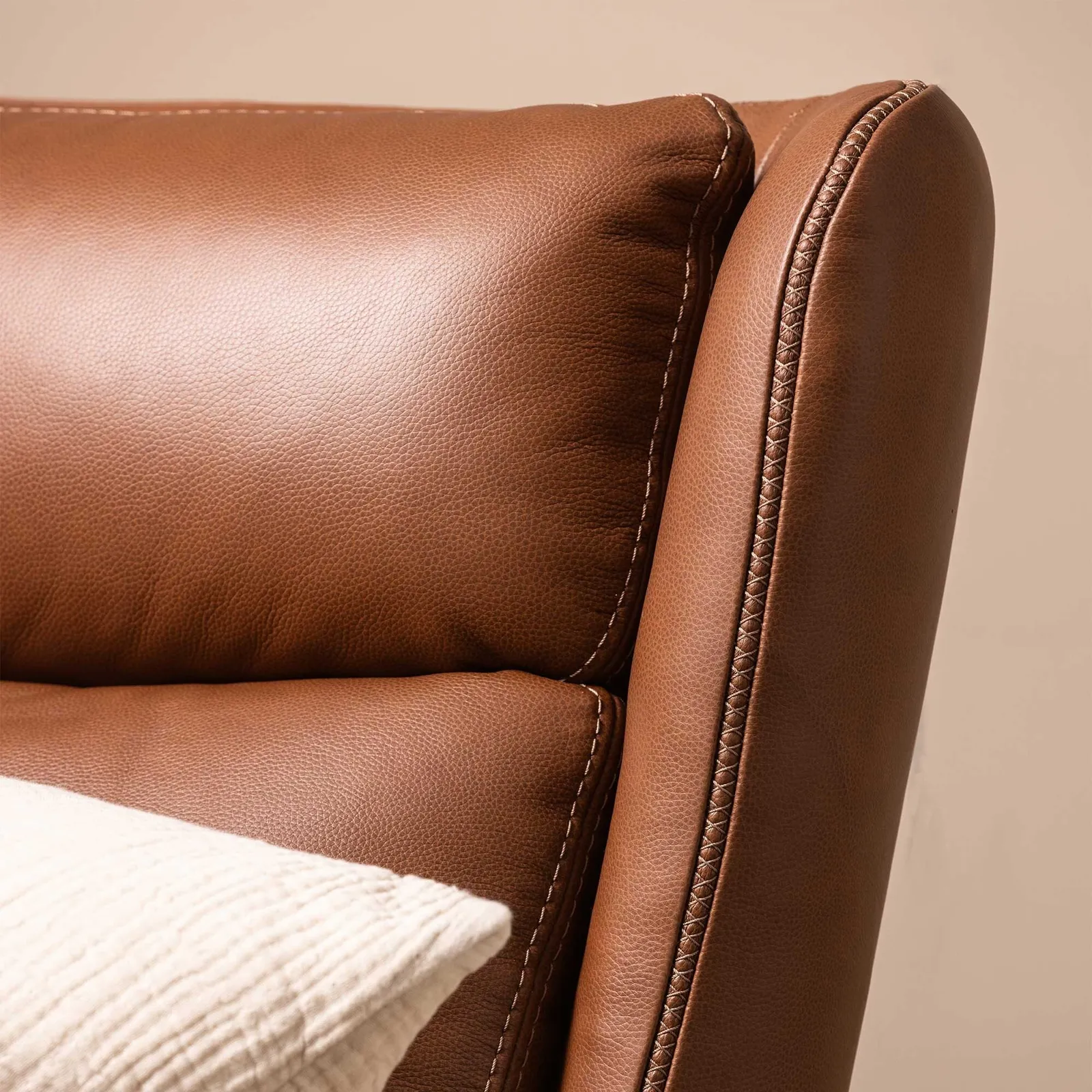 Uma Swivel Armchair, Brown Leather | Barker & Stonehouse 6