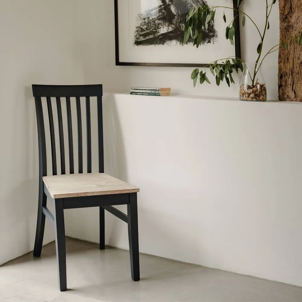 Statement Furniture Florence Highback Wooden Seat Chair in Navy 1