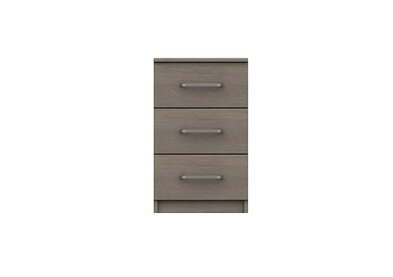 London Bedroomsfriars 3 Drawer Bedside Cabinet - Beige Grey Oak