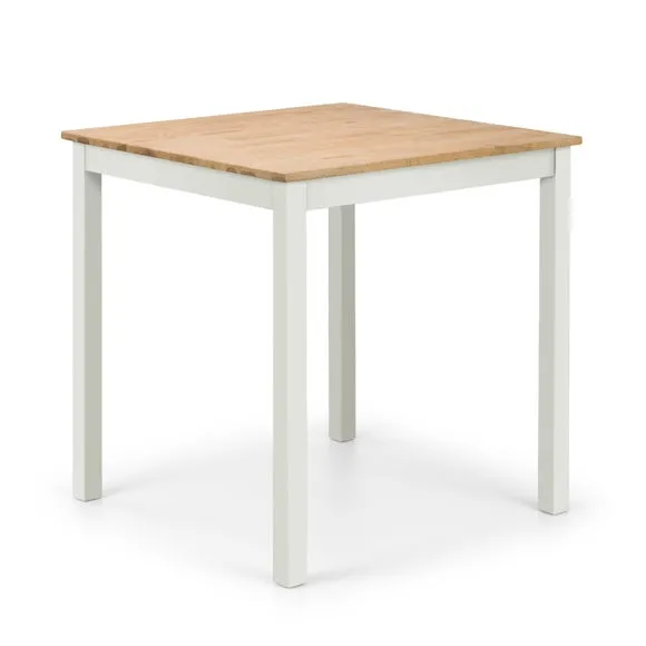 Coxmoor 4 Seater Square Dining Table, Off White Solid Oak 2