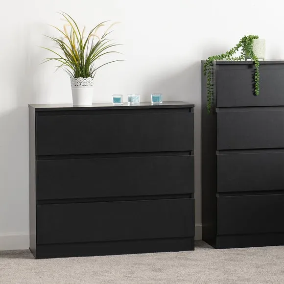Return - Walker 3 Drawer Chest, Black